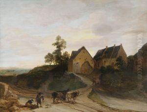 Landscape with rustic dwellings