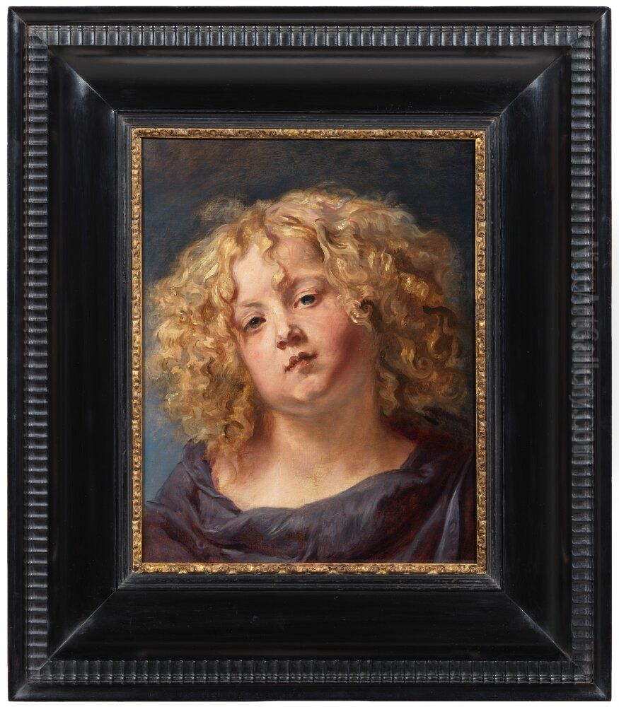 Study of a Boy's Head Oil Painting by Thomas Willeboirts Bosschaert