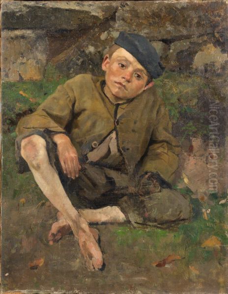 Boy from Concarneau Oil Painting by Richard Bergh
