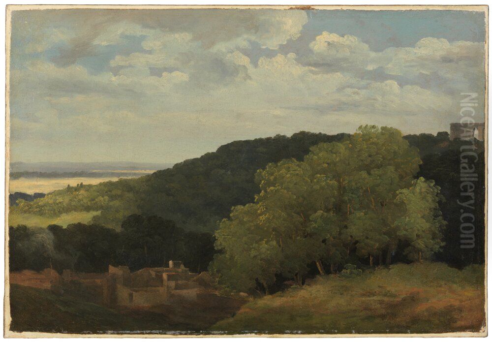 View of the Roman Campaign near Subiaco Oil Painting by Pierre-Henri de Valenciennes