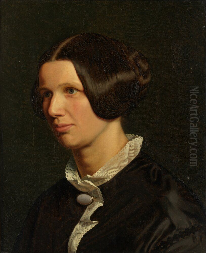 Portrait of a Woman Oil Painting by Frederik Vermehren
