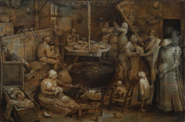 The Visit to the Farmstead Oil Painting by Jan Brueghel the Elder