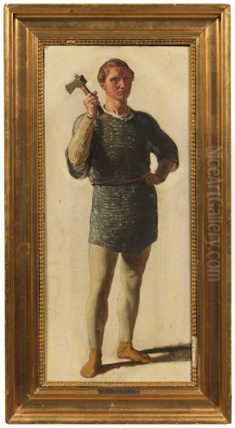Tor. Study for Aegir's Feast Oil Painting by Constantin Hansen