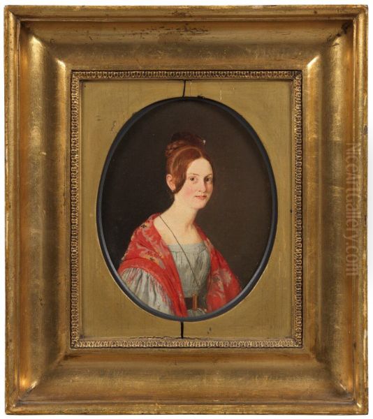 Portrait of Ane Elisabeth (Elise) Gurlitt, ne Saxild (1817-39) Oil Painting by Jorgen Roed