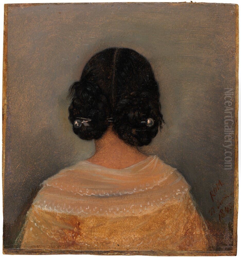 Study of a Woman from Behind Oil Painting by Albert Kuchler