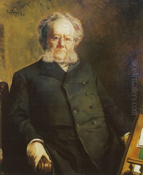Henrik Ibsen Oil Painting by Eilif Peterssen