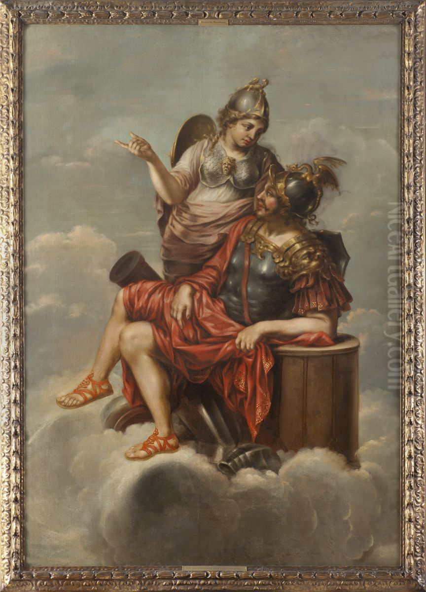 Mars och Minerva Oil Painting by David Klocker Ehrenstrahl