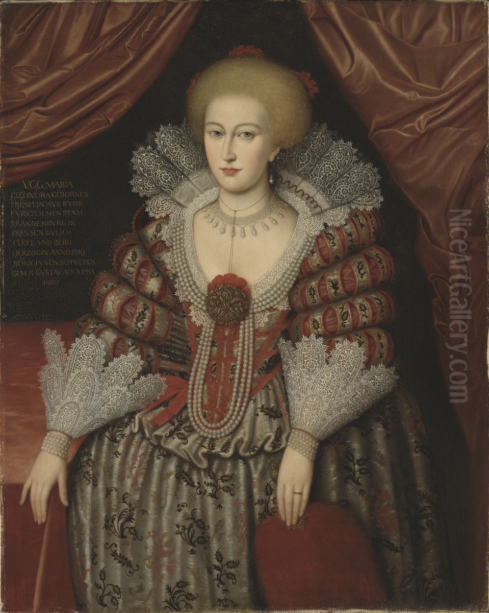 Maria Eleonora (1599-1655), Princess of Brandenburg, Queen of Sweden Oil Painting by Michiel Jansz. van Mierevelt