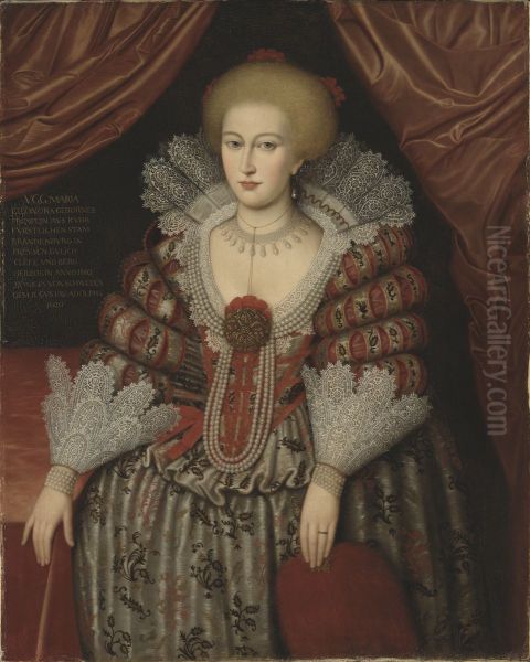 Maria Eleonora (1599-1655), Princess of Brandenburg, Queen of Sweden Oil Painting by Michiel Jansz. van Mierevelt