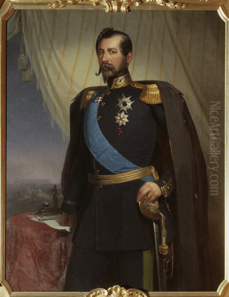 Oskar I, 1799-1859, konung av Sverige och Norge Oil Painting by Carl Staaff