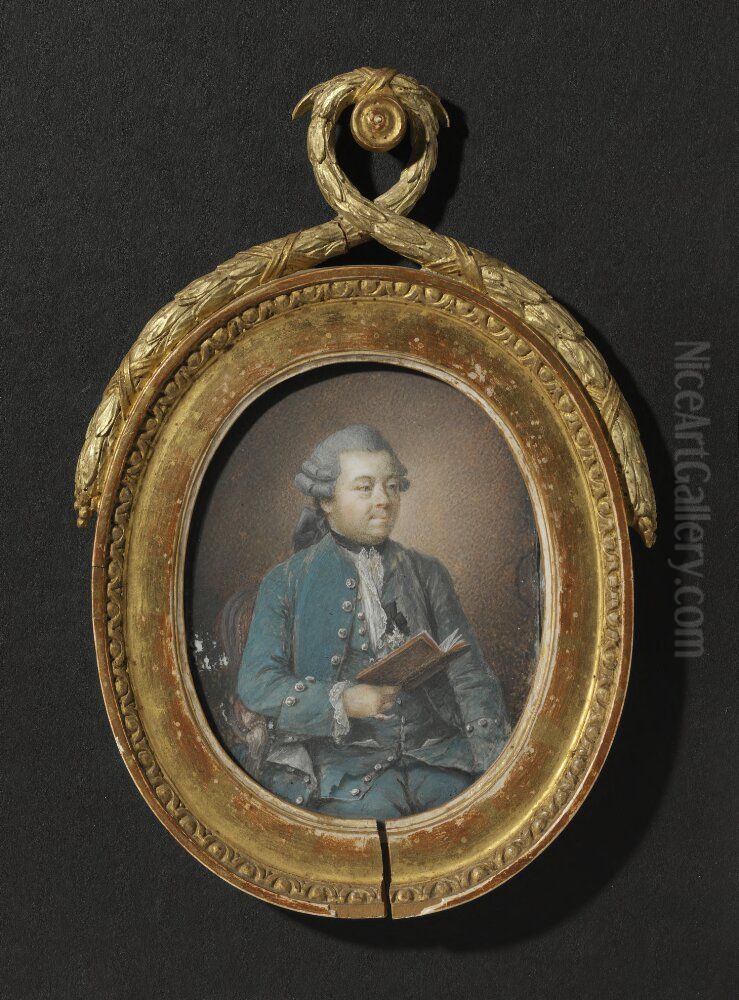 Carl Erik Wadenstierna (1723-1807), statssekreterare, gift med 1. Jacobina Sophia Psilanderhielm von Seulenberg, 2. Fredrika Carleson Oil Painting by Niclas Lafrensen