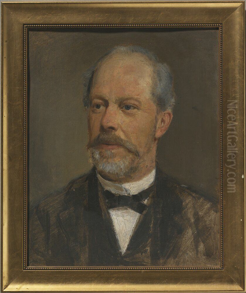 Gustaf Jakob Edelstam (1831-1892), jur.dr., landshovding i Kalmar lan, hovrattsassessor, gift med Eva Carolina Gustava von Post Oil Painting by Edvard Perseus