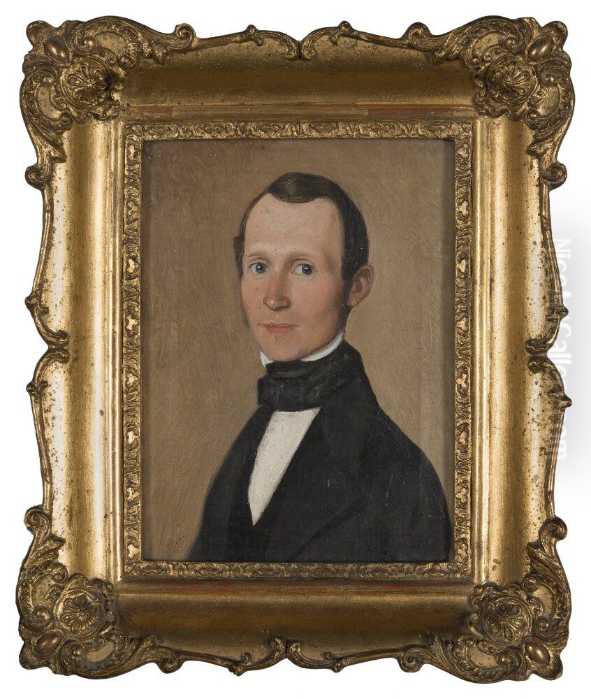 Fredrik Signeul (1810 - 1890), fargerifabrikor, barnhusdirektor i Uddevalla Oil Painting by Alexis Wetterbergh