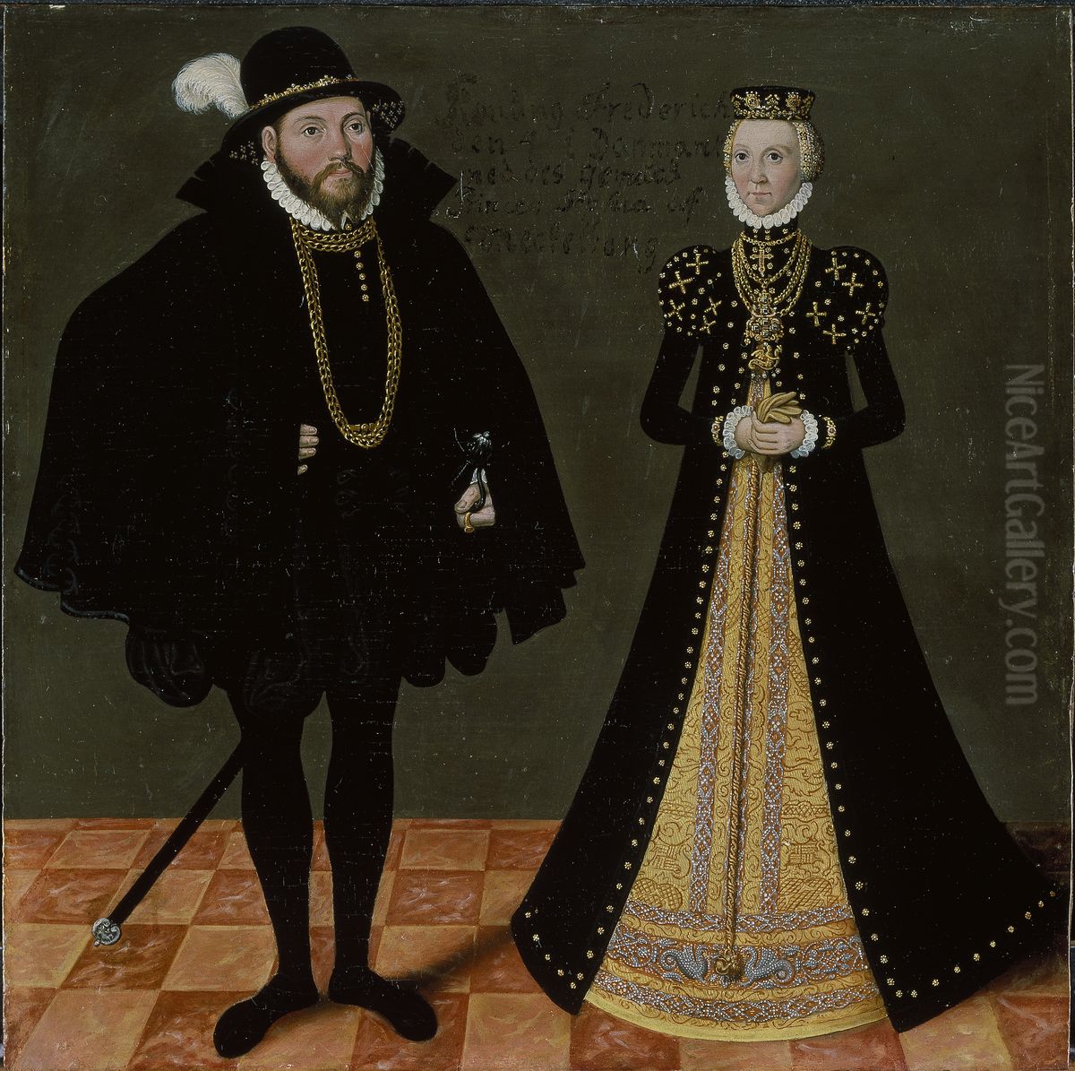 Okant tyskt furstepar Oil Painting by Lucas The Younger Cranach