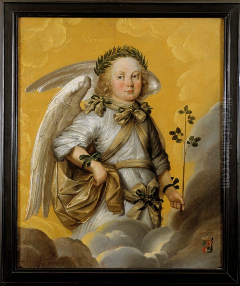 Carl Gustaf Goransson Ulfsparre som angel Oil Painting by Johann Weidner