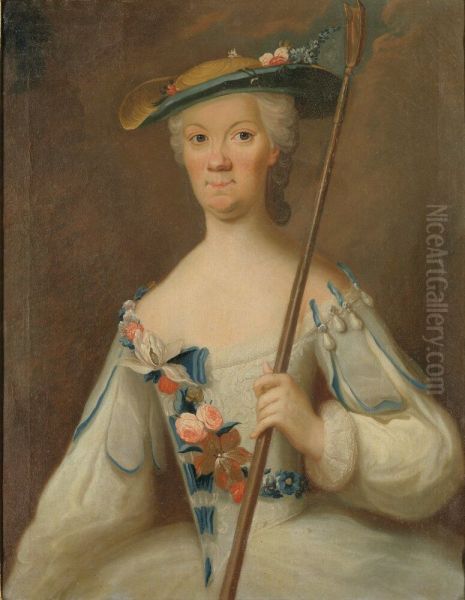 Christina Magdalena Stenbock, gift Creutz (1731-1792) Oil Painting by Johan Stalbom