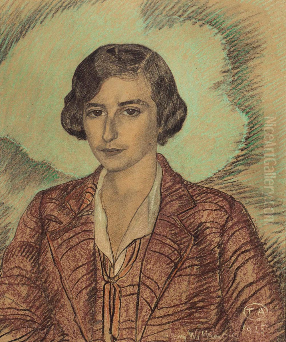 Portrait of Janina Propper Oil Painting by Stanislaw Ignacy Witkiewicz (Witkacy)