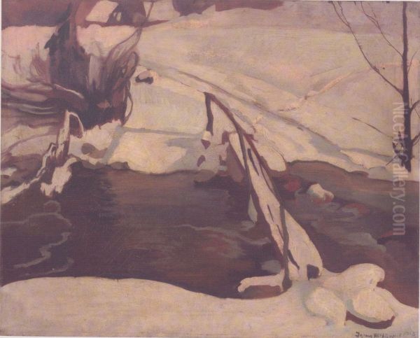Strumien z mostkiem Oil Painting by Stanislaw Ignacy Witkiewicz (Witkacy)