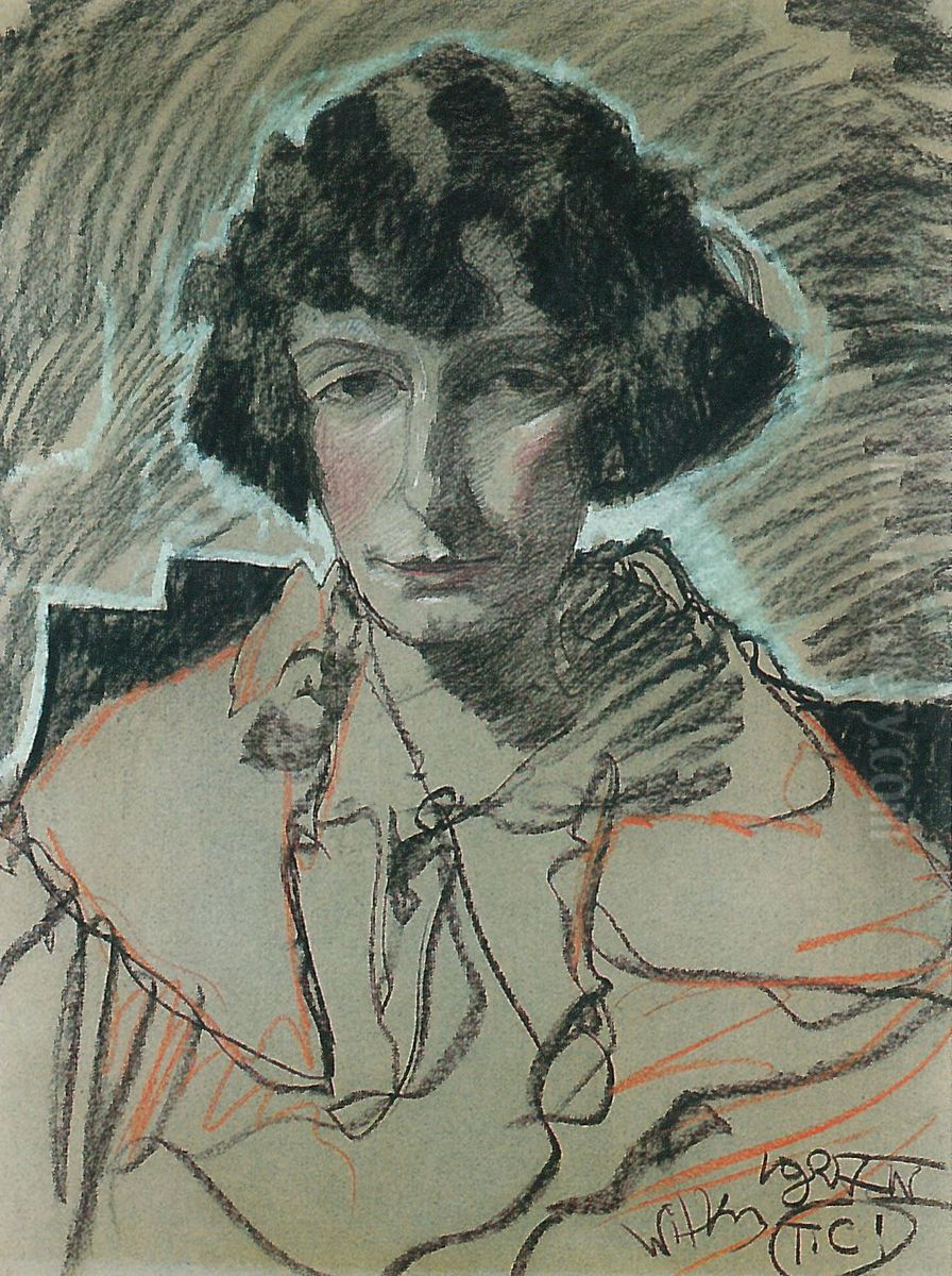 Portrait of Maria Nawrocka Oil Painting by Stanislaw Ignacy Witkiewicz (Witkacy)