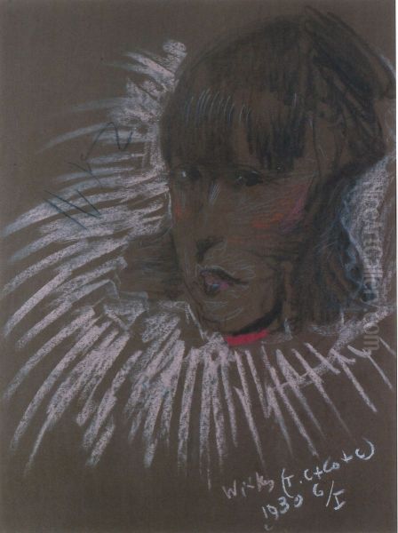 Portret Kazimiery Alberti Oil Painting by Stanislaw Ignacy Witkiewicz (Witkacy)
