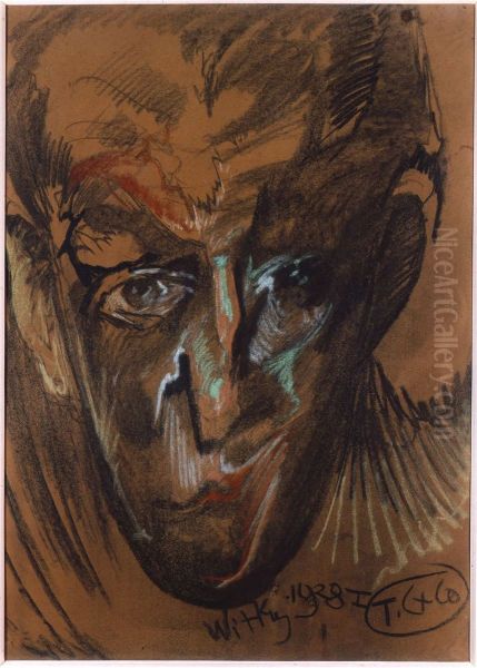 Portrait of Father Jan Humpola Oil Painting by Stanislaw Ignacy Witkiewicz