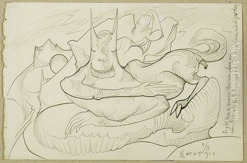 Kompozycja symboliczna Oil Painting by Stanislaw Ignacy Witkiewicz (Witkacy)