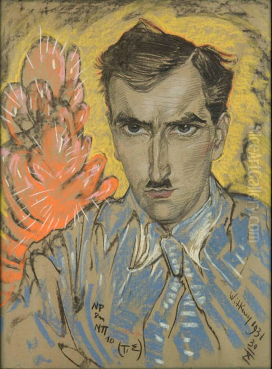 Portrait of Jan Jozef Glogowski, Dream About a Red Cactus. Oil Painting by Stanislaw Ignacy Witkiewicz (Witkacy)