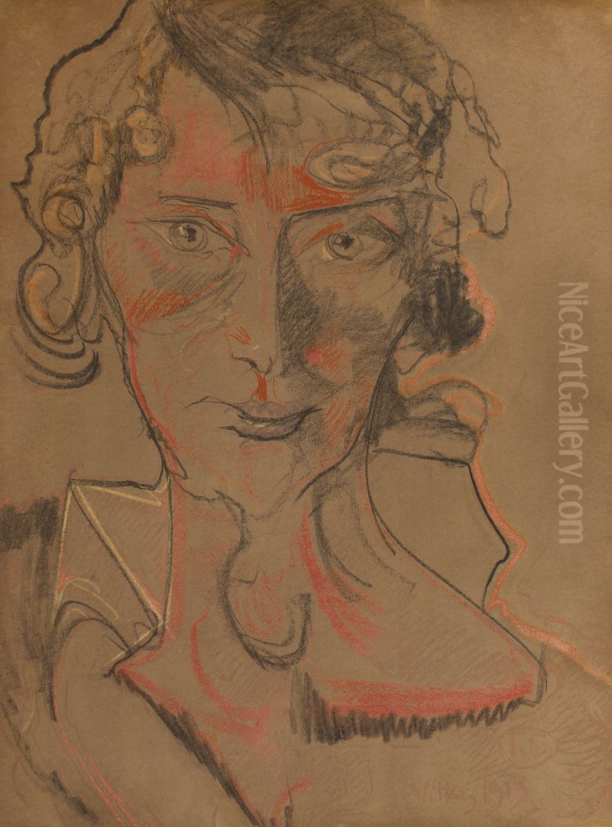 Portret Eugenii Dunin-Borkowskiej Oil Painting by Stanislaw Ignacy Witkiewicz (Witkacy)
