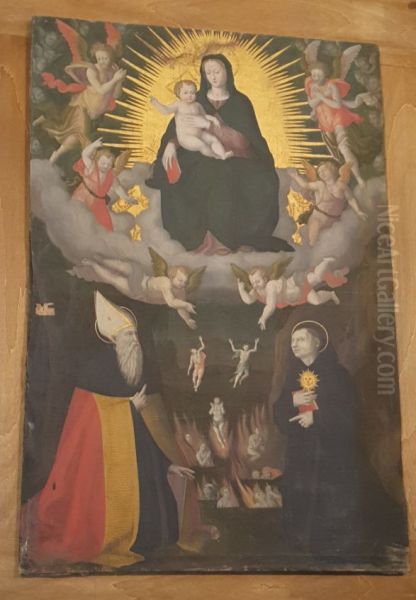 Madonna col Bambino e le anime purganti tra i SS. Agostino e Nicola da Tolentino Oil Painting by unknown