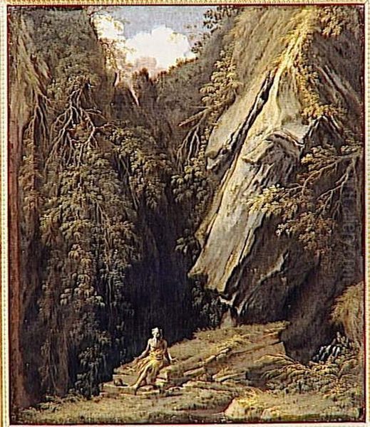 Paysage avec saint Jerome Oil Painting by Salvator Rosa