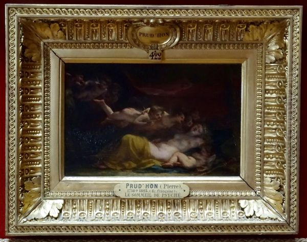 Venus et l'Amour endormis, caresses et reveilles par les Zephyrs Oil Painting by Pierre-Paul Prud'hon