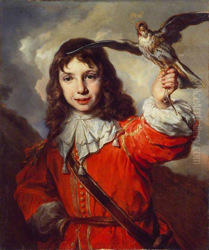 A Boy with a Falcon Oil Painting by Jan van Noordt