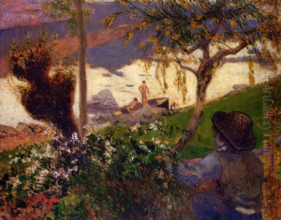 La Riviere blanche, ou Paysage de Bretagne (ancien titre) Oil Painting by Paul Gauguin