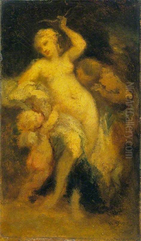 Venus Disarming Cupid Oil Painting by Narcisse Virgilio Diaz
