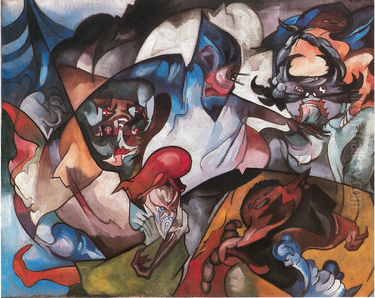 Composition Oil Painting by Stanislaw Ignacy Witkiewicz (Witkacy)