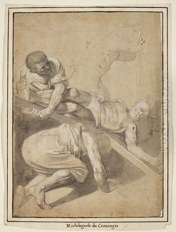 Crucifixion of S Peter Oil Painting by Caravaggio