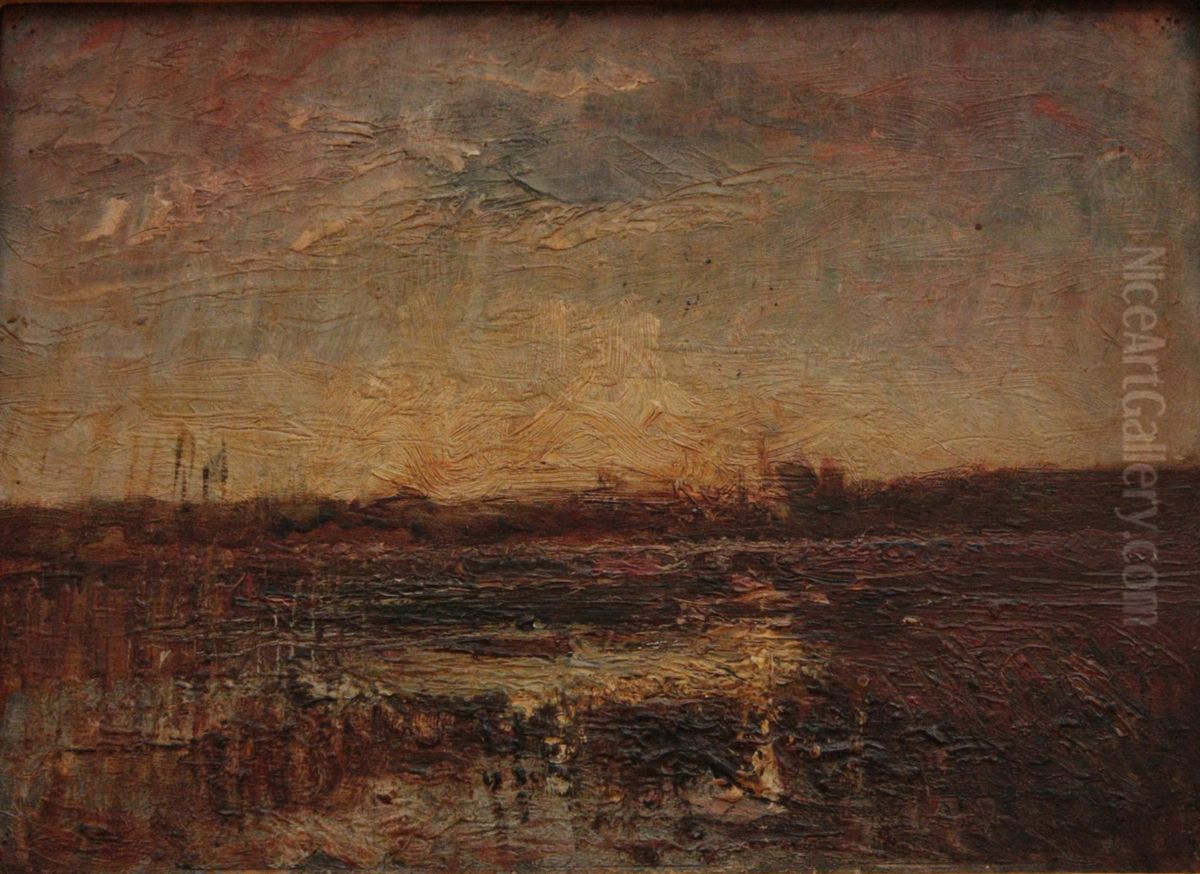 Soleil levant Oil Painting by Francois-Auguste Ravier