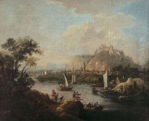 Elbe landscape with the fortress Hohnstein