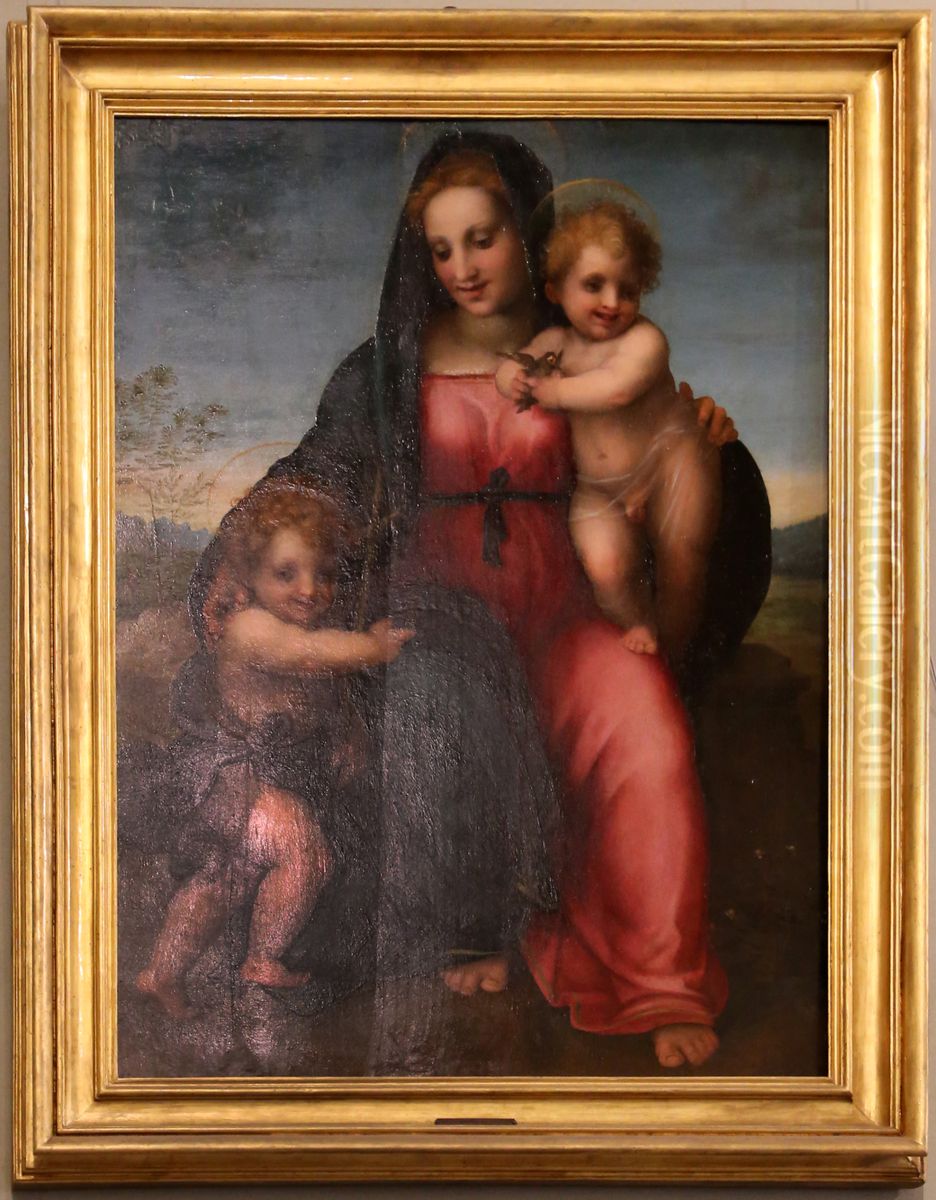 Madonna und Kind mit dem Johannesknaben Oil Painting by Andrea Del Sarto