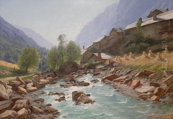 Les Freaux pres de La Grave Oil Painting by Charles Bertier