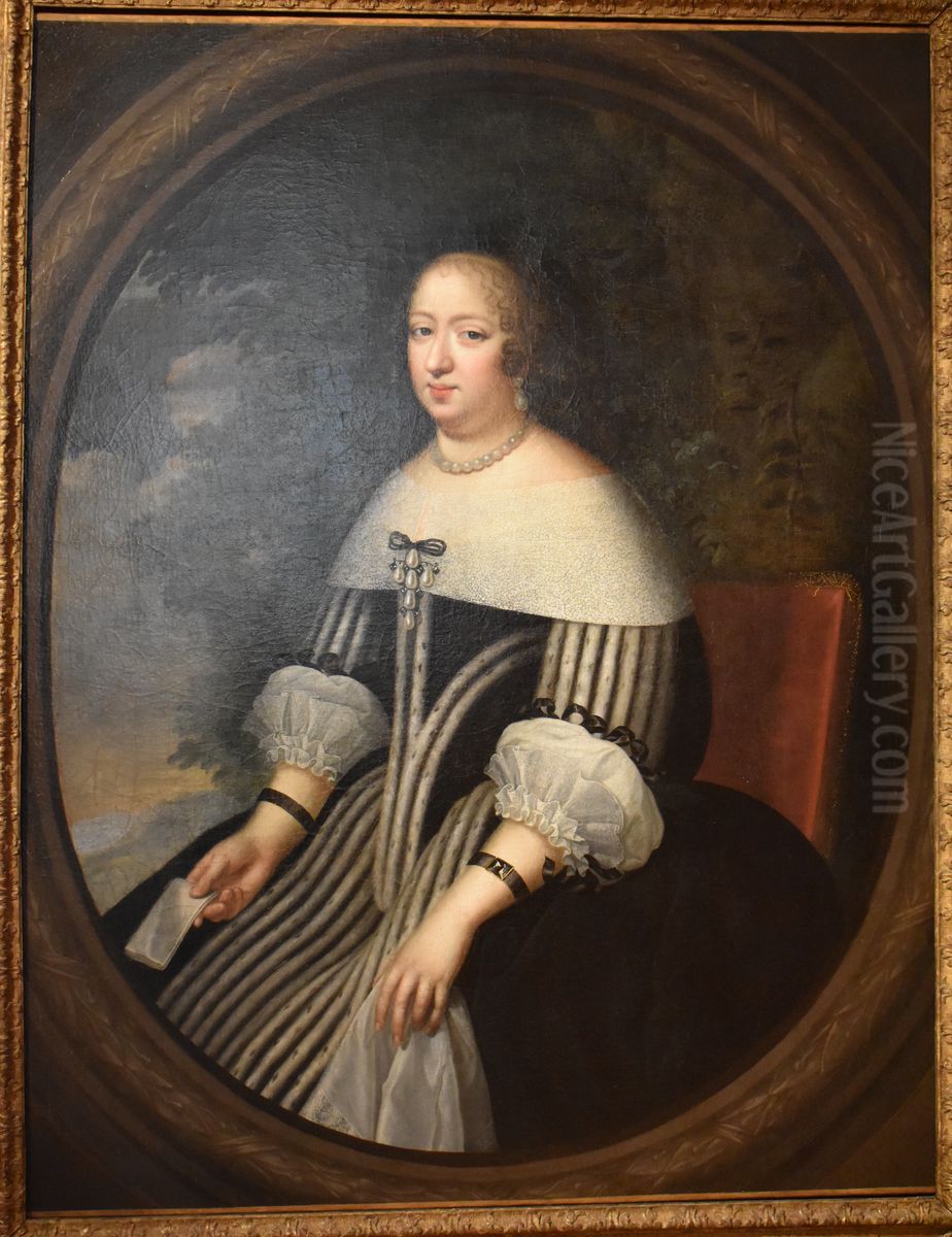 Portrait d'Anne d'Autriche en veuve Oil Painting by Henri and Charles Beaubrun