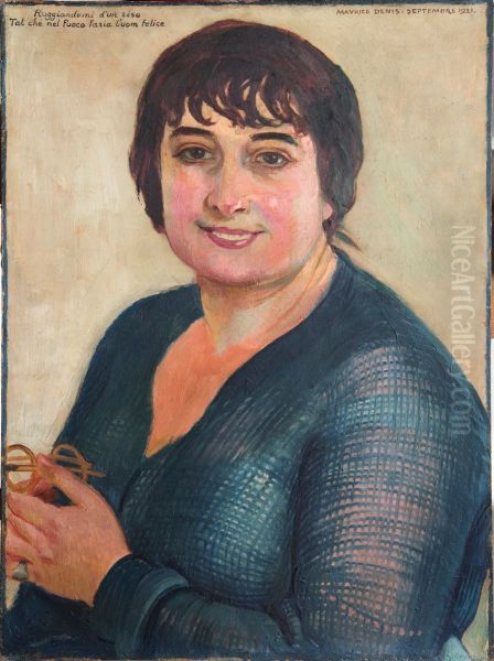 Portrait de Lisbeth en bleu Oil Painting by Maurice Denis
