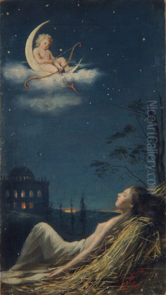 Sen ljubezni Oil Painting by Ivan Grohar