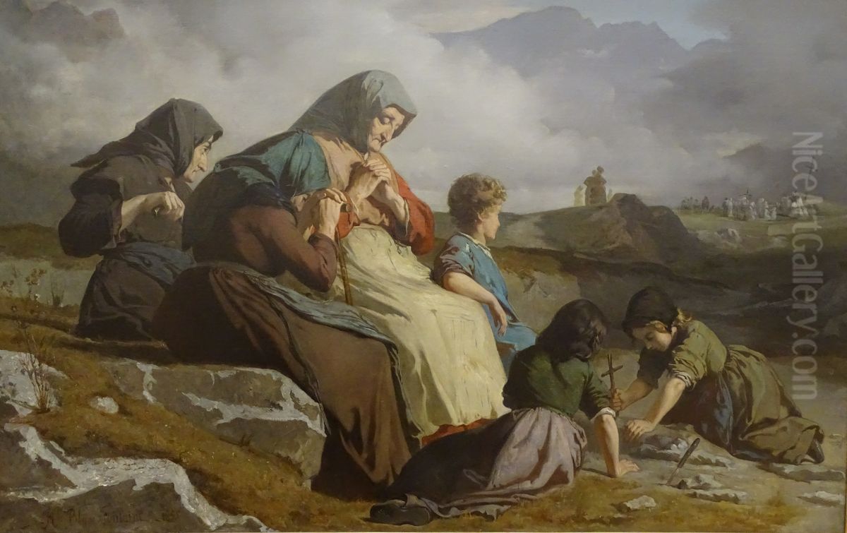 Souvenir de La Grave en Oisans Oil Painting by Henri Blanc-Fontaine