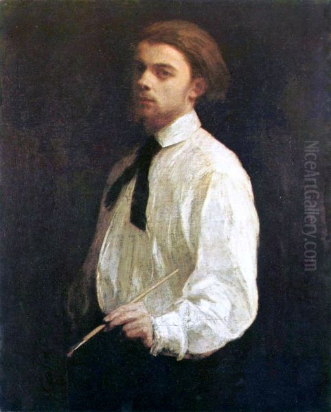 Autoportrait. Portrait de l'artiste age de 23 ans Oil Painting by Henri Fantin-Latour