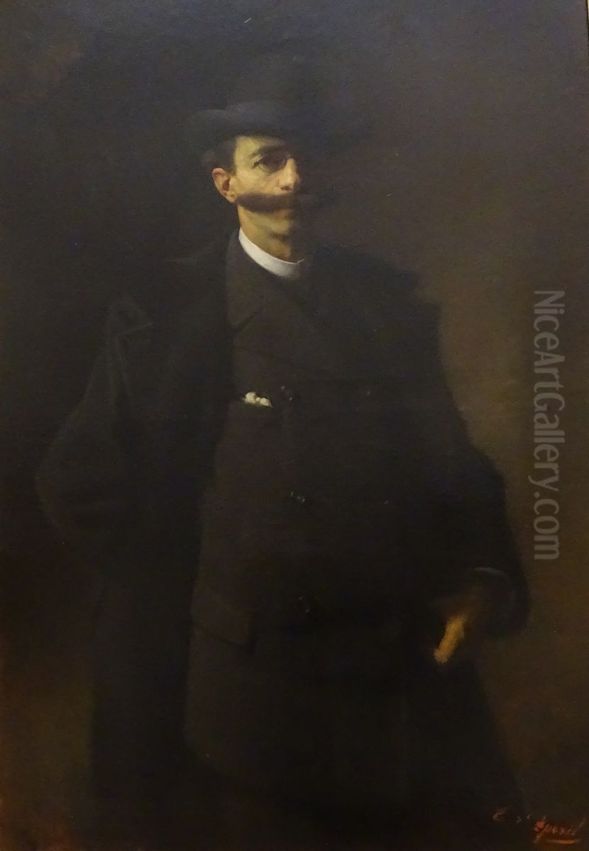 Portrait de l'auteur Oil Painting by Edouard d'Apvril