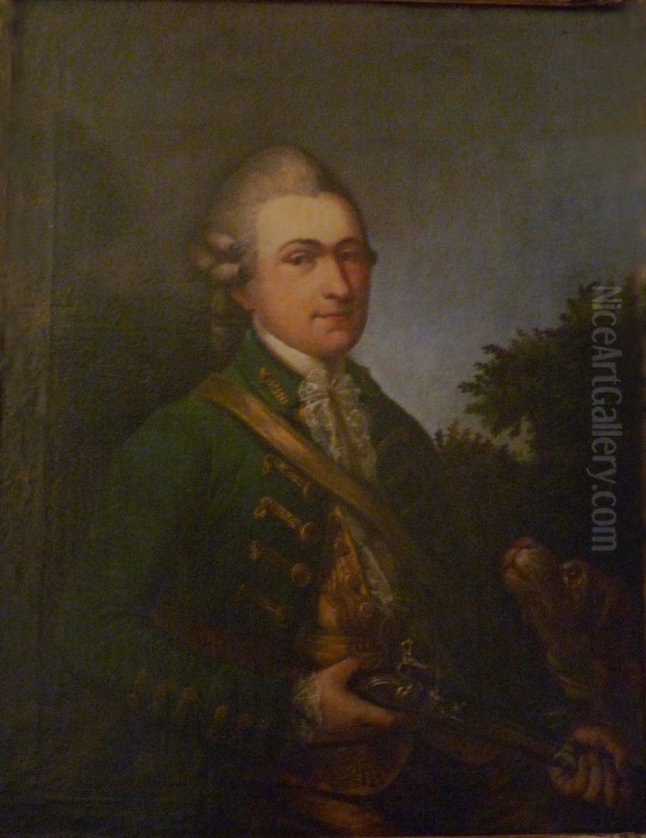 Portrait d'un chasseur Oil Painting by Jean-Daniel Heimlich