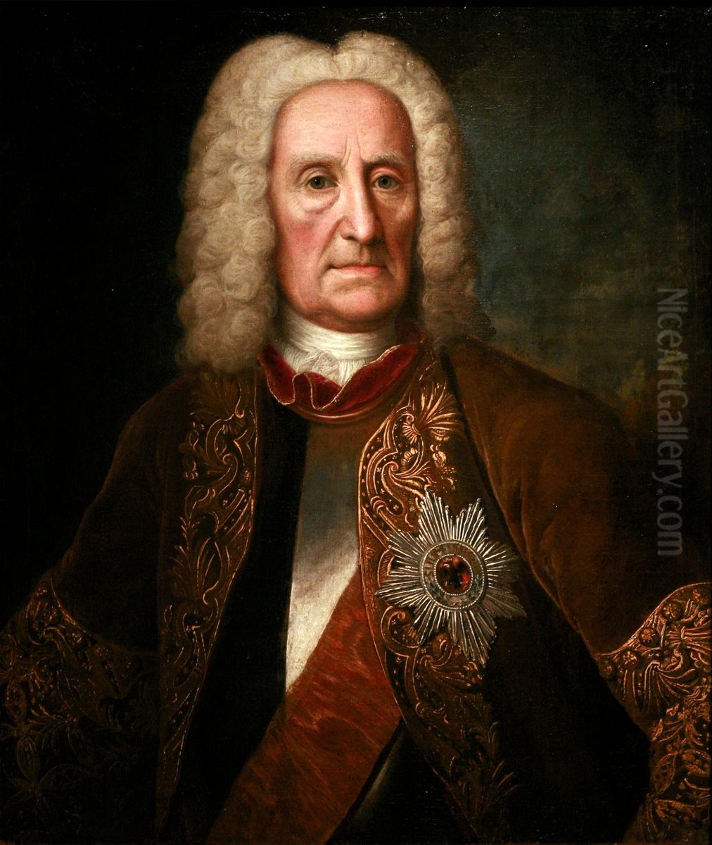 Portrait ofJohann Reinhard III of Hanau-Lichtenberg(1665-1736) Oil Painting by Johann Christian Fiedler
