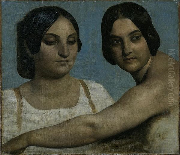 Deux femmes italiennes Oil Painting by Dominique Papety