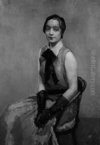 Portrait of Caterina Amisani Oil Painting by Giuseppe Amisani